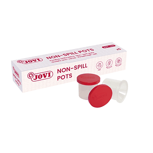 Jovi Pocillo Antivuelco Estuche de 5 Unidades - Tapa Conservadora - Limpieza de Pinceles - Evita Derrames - Color Transparente