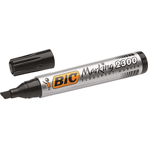 Bic Marking 2300 Ecolutions Rotulador Permanente - Punta Biselada - Trazo 3,7 - 5,5mm - Tinta con Base de Alcohol - Secado Rapido - Color Negro