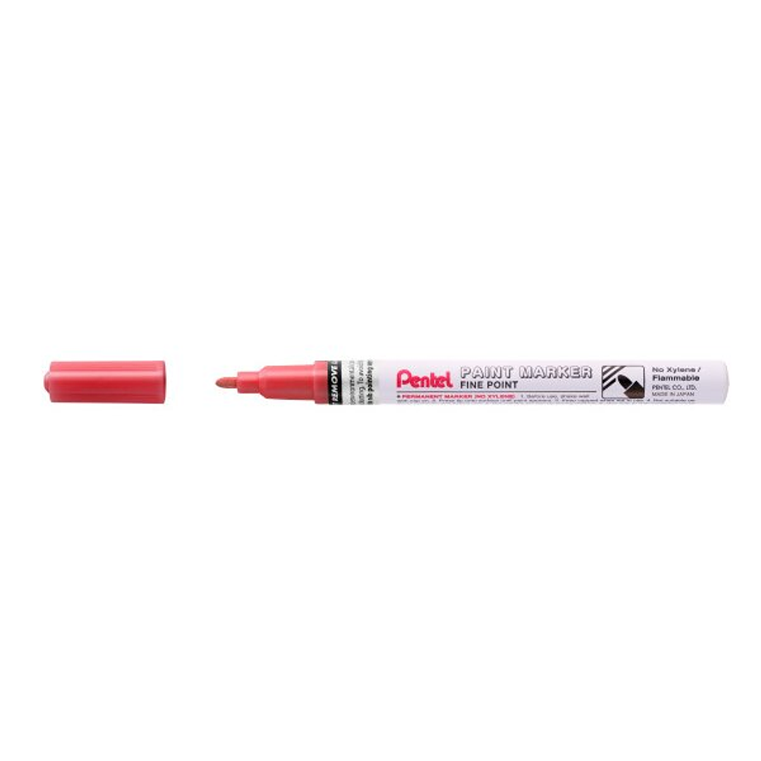 Pentel Paint Marker Marcador de Pintura - Punta Fina 2.9mm - Permanente en todas las Superficies - Resistente a Luz y Agua - Cuerpo de Aluminio - Colo 1