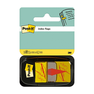 Post-It Index Dispensador con 50 Marcadores de Indice Reposicionables - Forma Rectangular - Color Amarillo Claro