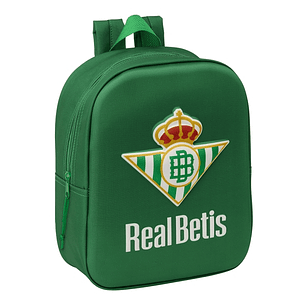 Safta Real Betis Mochila Guarderia 3D de 6L - Asa de Mano Superior - Asas Regulables y Acolchadas - Cierre de Cremallera - 22x27x10cm - Color Verde