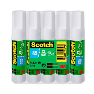 Scotch Pack de 5 Pegamentos en Barra Adhesivo Solido - 8gr por Unidad - Color Transparente