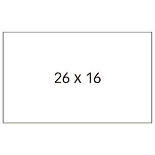 Apli Pack de 6 Rollos de 1000 Etiquetas Blancas para Maquinas Etiquetadoras de Precios de 2 Lineas - Tamaño 26 x 16mm - Adhesivo Permanente - Cantos R