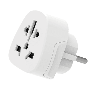 Ewent EW1480 Adaptador de Viaje Universal - USA, UK, AUS y Europa a Schuko - Color Blanco
