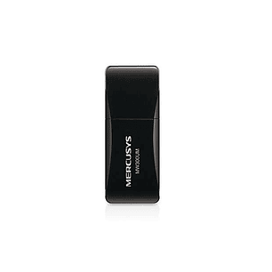 Mercusys N300 Mini Adaptador Inalambrico USB 2.0 - Hasta 300Mbps - Color Negro