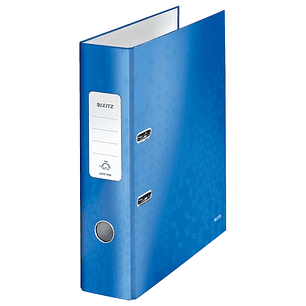 Leitz Wow Archivador de Palanca A4 - Lomo 80mm - Ollao y Rado - Etiqueta en Lomo - Color Azul