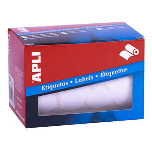 Apli Rollo Etiquetas Blancas Permanentes Ø 25.0mm