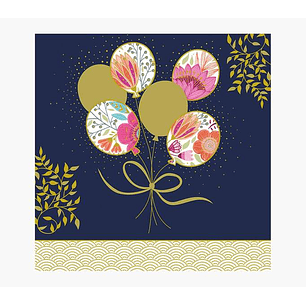 Pictura Tarjeta Arabesque - 16x16cm - Tematica Globos - Tarjeta Triptica sin Envoltorio - Incluido Sobre Blanco - Papel con Certificacion FSC