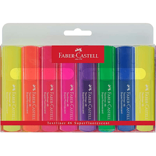 Faber-Castell Textliner 46 Superfluorescente Pack de 8 Marcadores Fluorescentes - Punta Biselada - Trazo entre 1mm y 5mm - Tinta con Base de Agua - Co