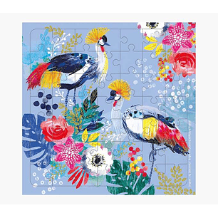 Pictura Tarjeta Puzzle - 15.5x15.5cm - Tematica de Grullas - 49 Piezas - Incluye Tarjeta Plegada y Sobre Blanco - Certificacion FSC