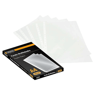 Ingraf Pack de 100 Fundas Multitaladro A4 Transparentes 70 Micras - Acabado Granulado