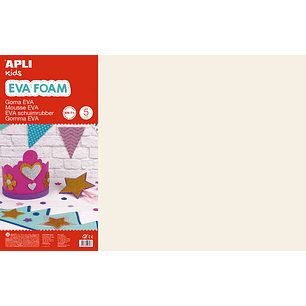 Apli Goma Eva Piel Claro 600x400mm - 5 Hojas de Tamaño Grande y Flexible - Ideal para Manualidades y Decoracion