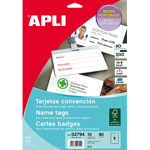 Apli Tarjetas Convencion Microperforadas 200g 10 Hojas