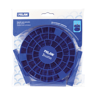 Milan Soporte para Pinceles con 49 Agujeros - Desmontable - 3 Patas - 14.5x10cm - Color Azul Marino