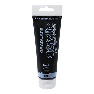 Daler Rowney Graduate Pintura Acrilica - Tubo de Plastico - 120ml - Color Negro