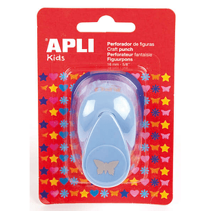 Apli Perforadora de Papel en Forma de Mariposa - Figura de 16mm - Perfora Papel, Carton y Cartulina de Hasta 220g/m² - Deposito de Papel - Doble Uso -