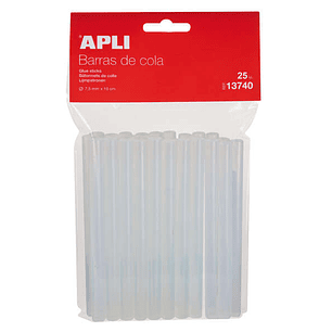 Apli Pack de 25 Barras Termofusibles Ø7.5mmx10cm - Precision y Limpieza en tus Trabajos - No Gotea - Compatible con Pistolas Ø7.5mm