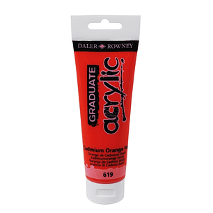 Daler Rowney Graduate Pintura Acrilica - Tubo de Plastico - 120ml - Color Naranja de Cadmio