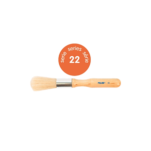 Milan 22 Pack de 3 Pinceles para Estarcido - Bolsa con Colgador - Pelo Largo - Mango Grueso - Color Madera Claro