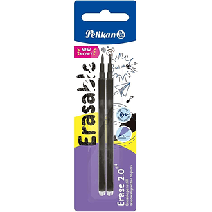 Pelikan Blister 2 Erase 2.0 Recambio - para Lapiz Borrador Erase 2.0 - Color Negro