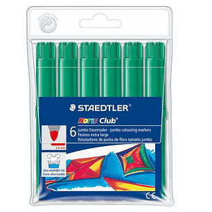 Staedtler Noris Watercolour 340 Pack de 6 Rotuladores de Gran Tamaño - Trazo 3mm Aprox - Lavable Facilmente - Tinta Base de Agua - Color Verde