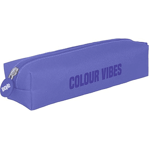 Dohe Colour Vibes Portatodo Cuadrado - Cierre con Cremallera y Tirador de Goma - Color Morado