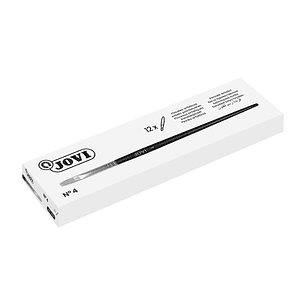 Jovi Pinceles Artisticos Planos Pelo de Cerda Nº 4 - Pelo Natural - Mango de Madera - Punta Plana - Pelo Duro - Color Varios