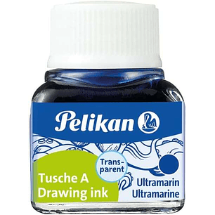 Pelikan Tinta China 523 10ml N.9 - 10ml - Resistente al Agua - Ideal para Dibujo y Caligrafia - Color Azul Ultramar