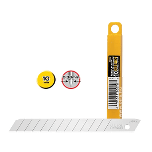 Olfa Pack de 10 Cuchillas de Respuesto para Cutters Olfa - 12 Segmentos - Ancho 9mm