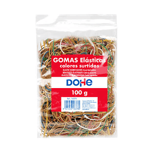 Dohe Gomas de Latex - 100gr - Gran Resistencia y Elasticidad - Surtido de Colores, Tamaños y Grosores