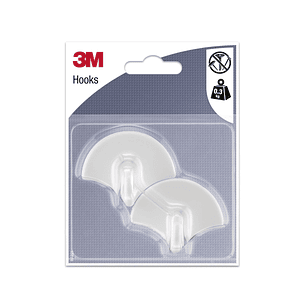 3M Pack de 2 Ganchos Adhesivos con Forma de Abanico - Soporta hasta 0.3kg - Color Blanco