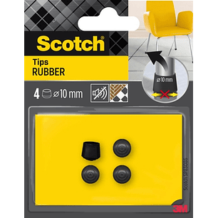 Scotch Pack de 4 Conteras de Goma - Diametro de 10mm - Color Negro