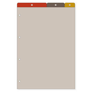 Finocam R4062 Separadores Superiores para Agendas Open - 5 Solapas - Formato A4 - 210x2x307mm - PVC - Color Marron