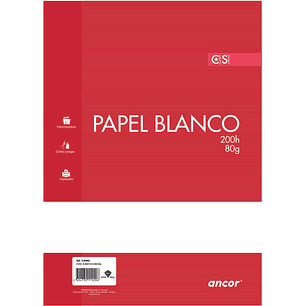 Ancor Paquete de Papel de 200 Hojas 80gr Tamaño A4 Liso