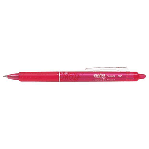 Pilot Frixion Clicker Boligrafo de Gel Borrable Retractil - Punta de Bola 0.7mm - Trazo 0.4mm - Grip Ergonomico - Color Rosa