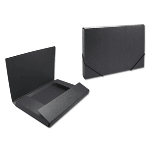 Bismark Carpeta para Proyectos - Medidas 350x230x30mm - Fabricada en Carton - Cierre con Gomas - Color Negro