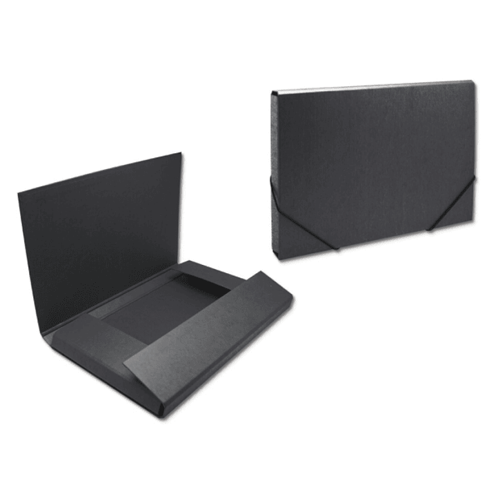 Bismark Carpeta para Proyectos - Medidas 350x230x30mm - Fabricada en Carton - Cierre con Gomas - Color Negro 1
