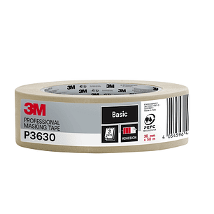 3M Cinta de Enmascarar Profesional - 36mm x 50m - 70% PEFC - Color Blanco