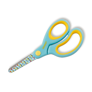 Dahle 54662 Kids Tijeras Infantiles 13cm - Puntas Redondeadas - Acero Inoxidable - Mangos Ergonomicos Recubiertos de Goma - Color Turquesa/Amarillo