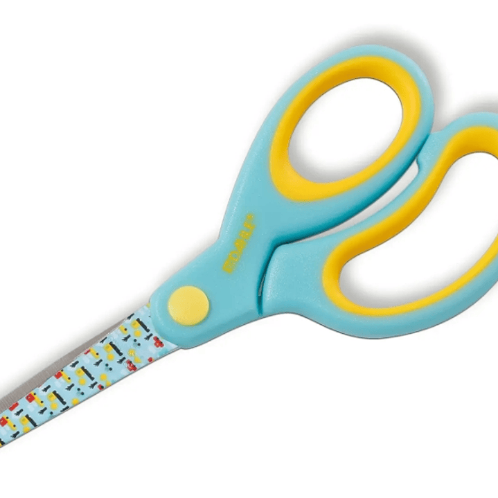 Dahle 54662 Kids Tijeras Infantiles 13cm - Puntas Redondeadas - Acero Inoxidable - Mangos Ergonomicos Recubiertos de Goma - Color Turquesa/Amarillo 1