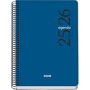 Dohe Esencial Agenda Escolar 25/26 Espiral A5 - Semana Vista - Papel 70g/m2 - Cubierta en Polipropileno - Color Azul