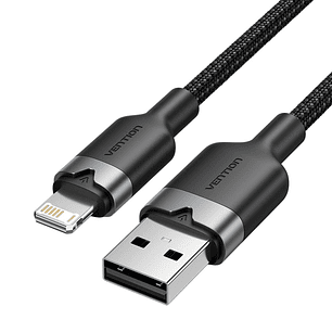 Vention Cable USB-A a Lightning 2.4A - 1m - Trenzado - Color Negro