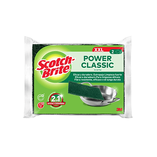 Scotch-Brite Classic Pack de 2 Estropajos de Cocina XL - Color Verde Oscuro