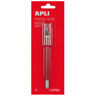 Apli Cuchillo Hobby de Precision - Longitud de la Hoja 3cm - Hoja de Acero Inoxidable - Mango Engomado - Incluye Cuchilla de Repuesto