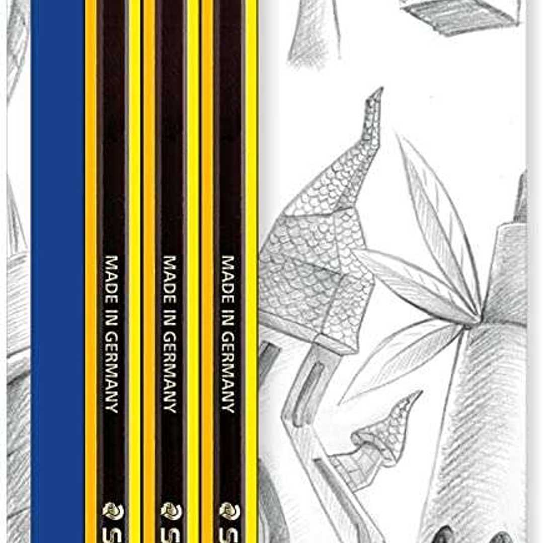 Staedtler Noris 122 Pack de 3 Lapices de Grafito Hexagonales 2HB con Goma - Resistencia a la Rotura - Madera de Bosques Sostenibles 1