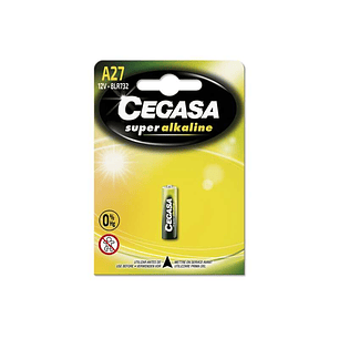 Cegasa A27 Pack de 1 Pila Alcalina A27 12V - Alta Tecnologia - Fiabilidad - Elevado Rendimiento - Maximas Prestaciones