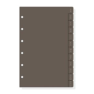 Finocam C361 Indice Alfabetico para Agendas Classic - 12 Solapas - Formato 603 - 86x127x3mm - PVC - Color Marron