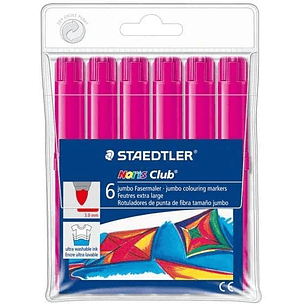 Staedtler Noris Watercolour 340 Pack de 6 Rotuladores de Gran Tamaño - Trazo 3mm Aprox - Lavable Facilmente - Tinta Base de Agua - Color Magenta