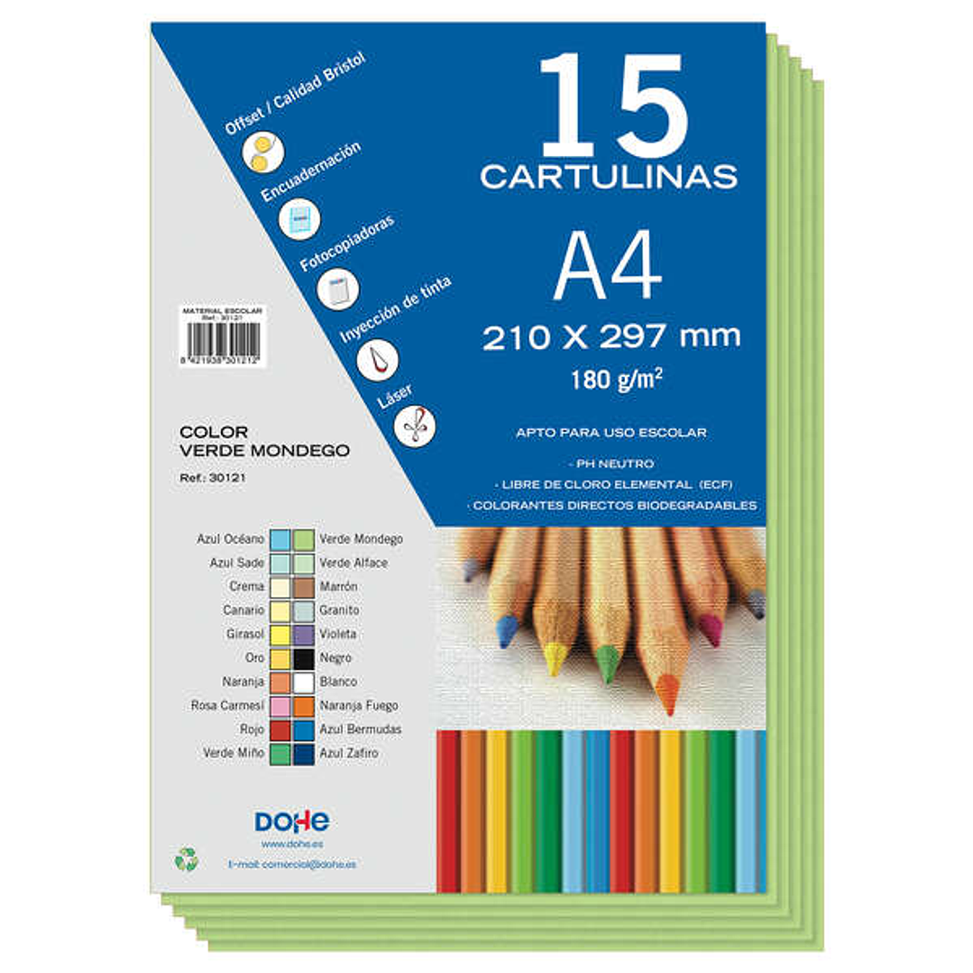 Dohe Cartulinas A4 - 15 Hojas - Ideal para Manualidades y Proyectos Escolares 1