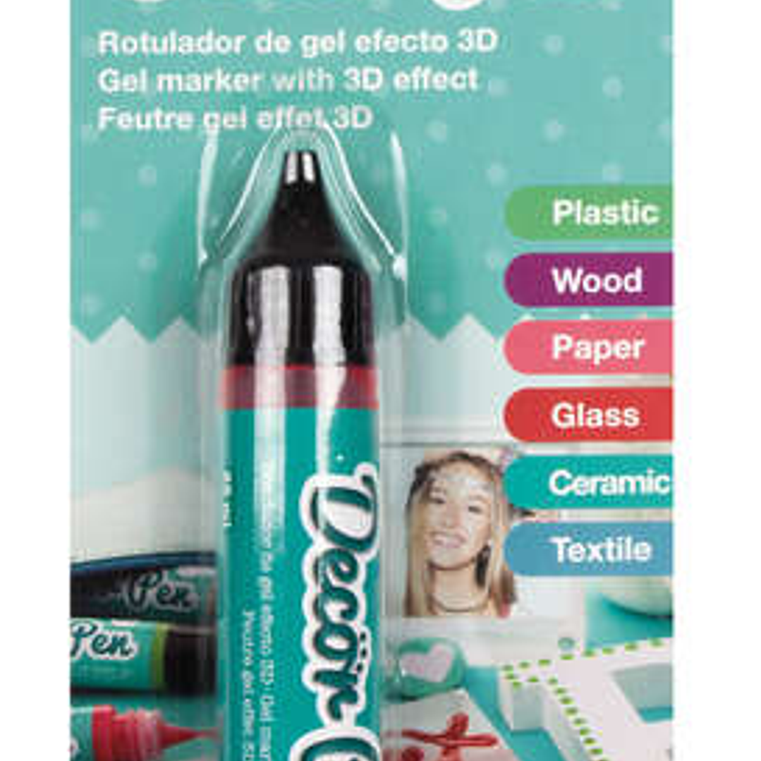 Apli Rotulador de Gel 3D con Acabado Perlado - 25ml - Ideal para Decorar Plastico, Madera, Papel, Cristal, Ceramica o Textil - Personalizacion Facil y 1